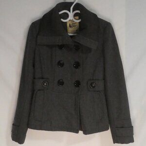 HERITAGE COLLECTION By BASS | xs - extra small | Grey Pea Coat | Ribbed Collar